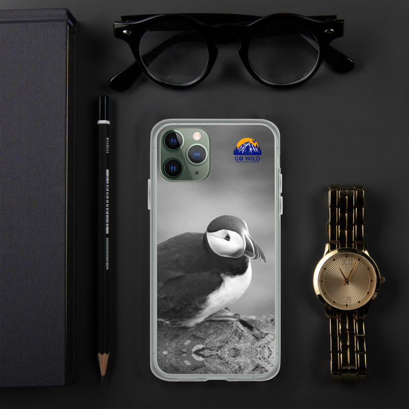 Atlantic Puffin Black and White iPhone Case - Go Wild Photography [description]  [price]