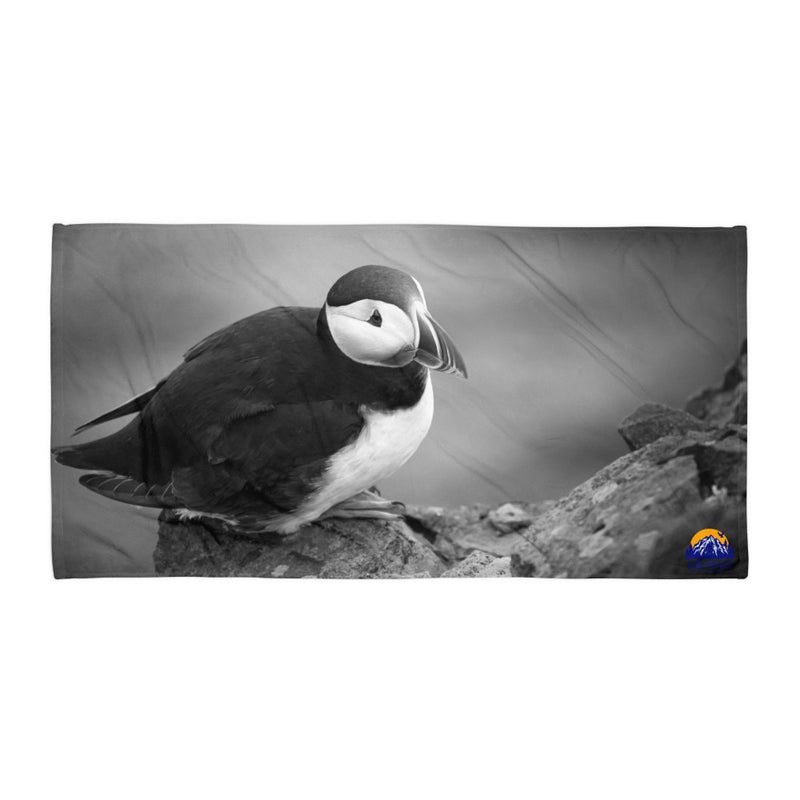 Atlantic Puffin Black and White Towel - Go Wild Photography [description]  [price]